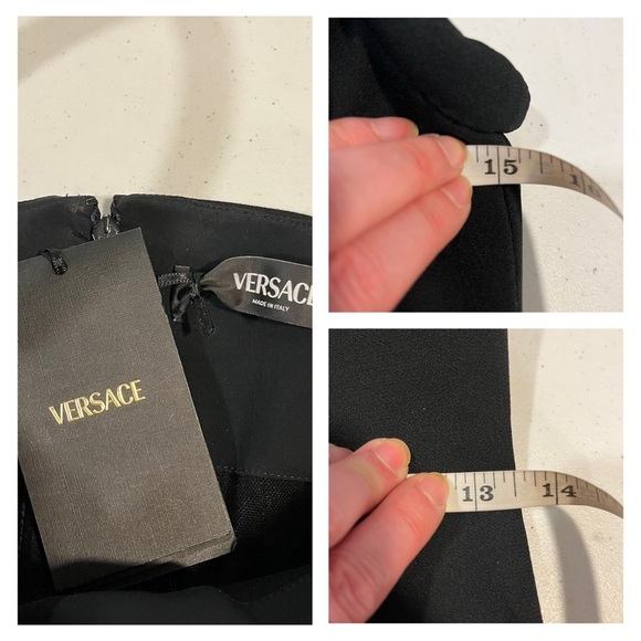 VERSACE Enver Black Sheath Midi Dress IT40 US4 ASO Hailey Bieber Stretch NWT - Picture 13 of 15